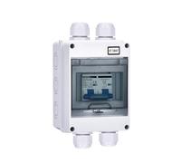 Disyuntor DC, Interruptor de Circuito Fotovoltaico Disyuntor fotovoltaico de CC 12V 24V y 500V for inversores baterías solares 2P MCB 16A 40A 63 A 100A 125A con carcasa impermeable IP65(DC500V,6A)