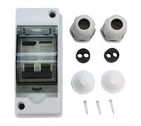 Disyuntor de 2 polos CA para caja de distribución fotovoltaica, IP65 resistente al agua con rosca de cable M20, 400 V para caja combinada de células solares, fácil de instalar (16 A)