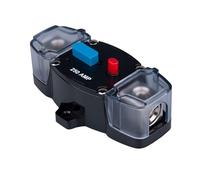 Disyuntor de 250 AMP 250A con Portafusibles En Línea de Recuperación Automática Bloque Inversor Reiniciable DC 12V-48V Manual para Motor de Arrastre Audio para Coche Automóvil Marina RV Barco Camión