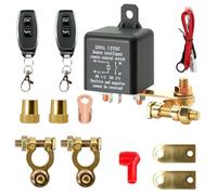Disyuntor de batería de 12 V con mando a distancia, interruptor de batería 12 V 200 A con 2 postes de latón, 2 terminales de batería, 2 mandos a distancia para moto, coche, autocaravana, barco, yate