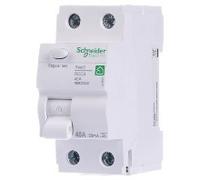 Disyuntor de corriente residual 1P+N,40A,30mA - Interruptor de corriente residual 2-p R9R22240 | Schneider Electric | R9R22240 | Protección diferencial