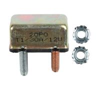 Disyuntor de reinicio automático para sistemas automotrices y marinos de 12 V, protección contra sobrecarga de 10-30 A con carcasa de metal, para cargadores de batería de coche, camión, caravana