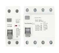 Disyuntor diferencial de CC for carga de vehículos eléctricos, 2P, 4P, 10/30/100/300 mA, RCCB, RCD tipo B, 6KA, protección contra fugas a tierra en riel DIN.(100mA,4P 63A)