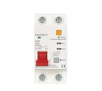 Disyuntor EAAFDD-3 2P AFCI RCBO, CA 230 V 50/60 Hz, fuga de 30 mA, carril DIN tipo C 6 kA, protección contra cortocircuitos, sobrecarga y falla