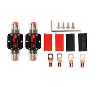 Disyuntor en línea de 12-24 V con reinicio manual, disyuntor marino de audio para automóvil, portafusibles de protección de alta corriente con terminales de batería, tubos (50A)