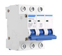 Disyuntor en miniatura, CA 400 V 6/10/16/20 A MCB de 3 polos, Práctico DZ47-63 Estable for sistemas CC Sistema generación energía solar tamaño pequeño(10a)
