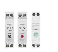 Disyuntor inteligente 1P+N 63A, interruptor de relé temporizador, medidor de energía, kWh, protector de voltaje y corriente, control remoto(Tuya Single,20A)