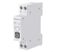 Disyuntor inteligente 1P+N riel DIN con medición, para interruptor de control remoto ZIGBEE 3.0 para Tuya para aplicación Smart Life, protección de sobrecarga ajustable de 1-63 A, temporizador de