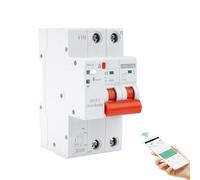 Disyuntor inteligente wifi 63A 220V 2P Magnetotermico Medidor de consumo electrico wifi Temporizador con proteccion de baja tension sobrecarga reconexion TUYA APP mando a distancia.