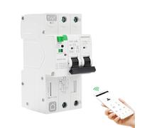 Disyuntor inteligente wifi 63A 30ma magnetotermico 220V 2P TUYA/Smart Life APP Recovery inteligente de reconexion interruptor Proteccion contra fugas contra fugas por subtension.