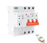 Disyuntor inteligente wifi 63A 380V 3P Magnetotermico Medidor de consumo electrico wifi Temporizador con proteccion de baja tension sobrecarga reconexion TUYA APP mando a distancia.