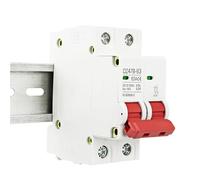 Disyuntor MCB 2P CC, 12 V, 24 V, 48 V, 500 V, protector de batería for coche DZ47, protección de polo positivo y negativo, interruptor aislador(6A)
