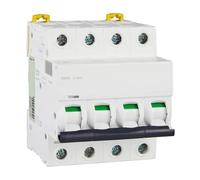 Disyuntor miniatura de protección de distribución magnética térmica IC65N de exportación, curva C, CA 4P, 40 A, 63 A, 400 V, 50/(63A)