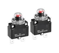 Disyuntor miniatura, disyuntor térmico, 4-30 A, 125/250 V CA, 32 V CC, interruptor de protección contra sobrecarga, tapa impermeable, paquete de 2(18a)