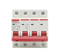 Disyuntor miniatura solar de CC 1000 V4P, protección contra sobrecargas, 6 A ~ 63 A/80 A, 100 A, 125 A, apto for sistemas fotovoltaicos(63a)