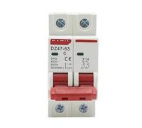 Disyuntor miniatura tipo C DZ47 C45N 2P 3A/6A/10A/16A/20A/32A/40A/50A/63A 400V~ Capacidad de corte del riel instalación(20A)