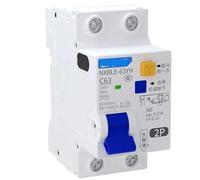 Disyuntor NXBLE-63YH de 6 A, 10 A, 16 A, 20 A, 25 A, 32 A, 40 A, 50 A, 63 A, 1PN, 2P, 230 V, 30 mA, 100 mA, 300 mA(50mA,2P,20A)