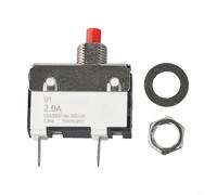 Disyuntor térmico de reinicio manual de 2 A, construcción de cobre, 125/250 V CA y 50 V CC, protección contra sobrecorriente y sobrecarga para electr industrial