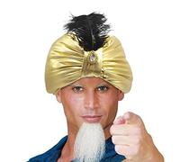 Ditanpu Turbantes Dorados | Vintage Sultan Arab Headwear Accesorios para disfraces - Sombreros árabes novedosos con gemas y plumas para adultos, adolescentes, Halloween, hombres y mujeres