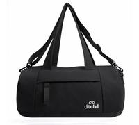 DITCHIL Bolso Deporte Mujer y Bolso Gimnasio Mujer, Bolsa de Deporte Ligera Tipo Duffle Bag para Fitness, Yoga y Viaje, 23L con Correa Ajustable (Negro)