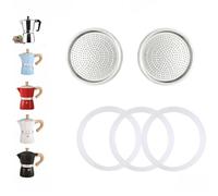 DITOSH Filtro de 2 Piezas con 3 Juntas de Silicona Para Cafetera Espresso de 9 Taza Piezas de Repuesto Para Olla Moka de Aluminio