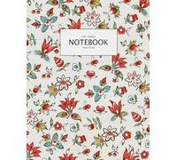 Ditsy Floral Notebook - Pretty Print design - Red Teal - Paperback notebook - A4 - Lined Ruled 8mm - 8.5 x 11 inches: Beautiful A4 Notebook with Lined ... Pages, Matt Finish with bright clear colors