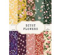Ditsy Flower Pattern Scrapbook Paper - 50 Pages, 25 Double-Sided Designs - 8.5 x 11 Inch: Small Cottage Floral Scrapbook Paper for Journaling, Collages, Card Making, DIY Crafts