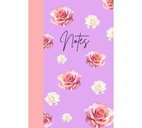 Ditsy Roses Notebook 1 Purple: Pretty floral notebook, fun, funky, 6"x9", 120 lined pages, ditsy floral, for home office school college, gift for ... small, fits in handbag school bag, attractive