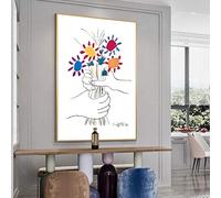 Dittelle Pablo Picasso-Bouquet of Peace Flowers Canvas Art Posters and Prints Abstract Flowers Canvas Paintings Wall Art Pictures 50x70cm Sin marco