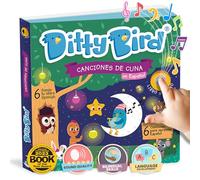 Ditty Bird | Libro Musical Interactivo de Canciones para Dormir en Español | Libro Sonoro Bilingüe para Bebés y Niños de 1 a 3 Años | Incluye Duermete Niño y Estrellia Dónde Estás