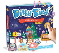 Ditty Bird Musical Navideño Español para Niños Pequeños - Interactivo Bilingüe con Cascabeles y Canciones para Bebés de 1 a 3 Años | Resistente