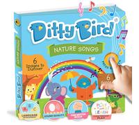 DITTY BIRD Nature Songs: Mi Primer Libro de Sonido Interactivo con 6 Canciones para Aprender inglés Mientras te diviertes. Juguete Educativo bebés y niños a Partir de 1 año.