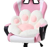 Ditucu Cojín de pata de gato Kawaii para silla de 31.4 x 27.5 pulgadas, cojín de asiento cómodo y perezoso para sofá de oficina, para sillas de juegos, decoración de habitación, color blanco