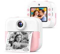 DITUPAN Cámara de impresión instantánea para niños, impresiones de liberación rápida, regalos de cumpleaños de Navidad de 6 a 12 años, selfie digital con videos de 1080P, juguete portátil de viaje