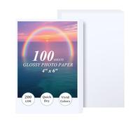 Ditwis 100 Hojas Papel Fotográfico 10x15 Brillante, 200 g/m² Papel de Impresión para Fotos, Invitación y Obras de Arte