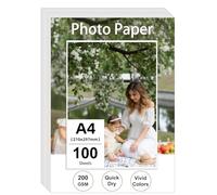 Ditwis 100 Hojas Papel Fotográfico A4 Brillante, 200 g/m² Papel de Impresión para Fotos, Certificados y Obras de Arte
