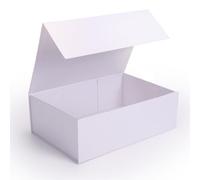 Ditwis Caja de regalo de 12 x 8 x 4 pulgadas con tapa de cierre magnético, cajas magnéticas blancas para bodas, padrinos de boda, propuesta de dama de honor, cumpleaños, día de la madre, 1 paquete