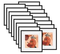 Ditwis Juego de 16 Marcos de Fotos 30x30 sin Cartón, Negro Marco Fotos 20x20 con Cartón, Adecuado para Dormitorios y Salas de Estar, Uso en Pared