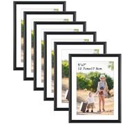Ditwis Juego de 6 Marco Fotos 13x18 con Cartón, Negro Marcos de Fotos 15x20 sin Cartón, Adecuado para Dormitorios y Salas de Estar, Uso en Pared o Mesa