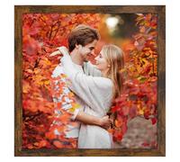 Ditwis Marco 20x20 cm Marrón Vintage, Marco Cuadrado Adecuado para Fotos, Cuadros y Recuerdos, Exposición Horizontal o Vertical en Pared o Mesa