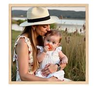 Ditwis Marco 30x30 cm Color Madera, Marco Cuadrado Adecuado para Fotos e Imágenes, Visualización Horizontal o Vertical en Pared o Mesa