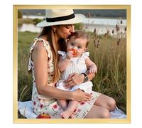 Ditwis Marco 30x30 cm Dorado, Marco Cuadrado Adecuado para Fotos e Imágenes, Visualización Horizontal o Vertical en Pared o Mesa