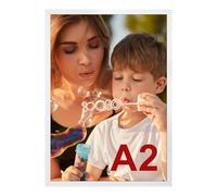 Ditwis Marco A2 Aluminio Blanco, Marco de Metal Grande para Fotos, Posters y Obras de Arte, para Colgar en la Pared