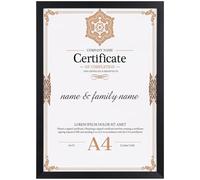 Ditwis Marco A4 Negro para Documentos, Certificados y Fotos (21x29,7 cm), Marco de Fotos Moderno para Salones, Dormitorios y Oficinas