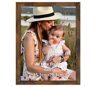 Ditwis Marco Fotos 15x20 cm Marrón Vintage, Marco Clásico Adecuado para Fotos, Cuadros y Recuerdos, Exposición Horizontal o Vertical en Pared o Mesa