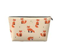 DITXIT Gudetama - Bonita bolsa de cosméticos de viaje, organizador de maquillaje, bolsa de aseo con cremallera, monedero para mujeres y niñas, Vintage Cute Little Red Fox, Talla única