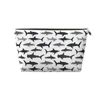 DITXIT Gudetama - Bonita bolsa de cosméticos de viaje, organizador de maquillaje, bolsa de aseo con cremallera, monedero para mujeres y niñas, tiburones náuticos niños, Talla única