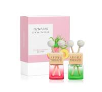 DIUFJAG Ambientador para Coche 2 x 8 ml- Durazno/Lemongrass Auto Perfume con Clips Car Air Freshener para Coche Armario Zapatero Baño