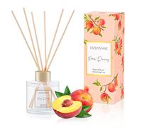 DIUFJAG Difusor de Aroma Melocotón con 6 Varillas de Fibra, Juego de difusor de Varillas de 100 ml, Difusor de Fragancia Aromaterapia, Ambientadores para Hogar, Dormitorio, Baño