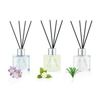 DIUFJAG Difusor de Varillas 3 x 50ml - Fresia/Jazmín/Citronela,Ambientadores de Hogar,Ambientador Varillas,Difusor de Aceite de Fragancia para Dormitorio, Baño,Oficina